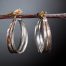 Mokume Gane Silver Copper Hoop Earrings